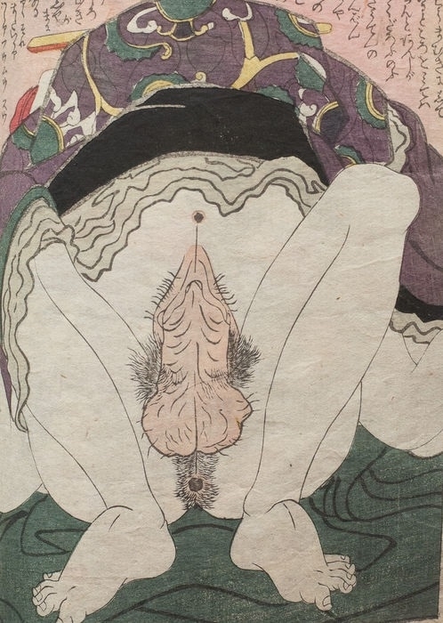 Keisai Eisen, cowgirl position, view from behind