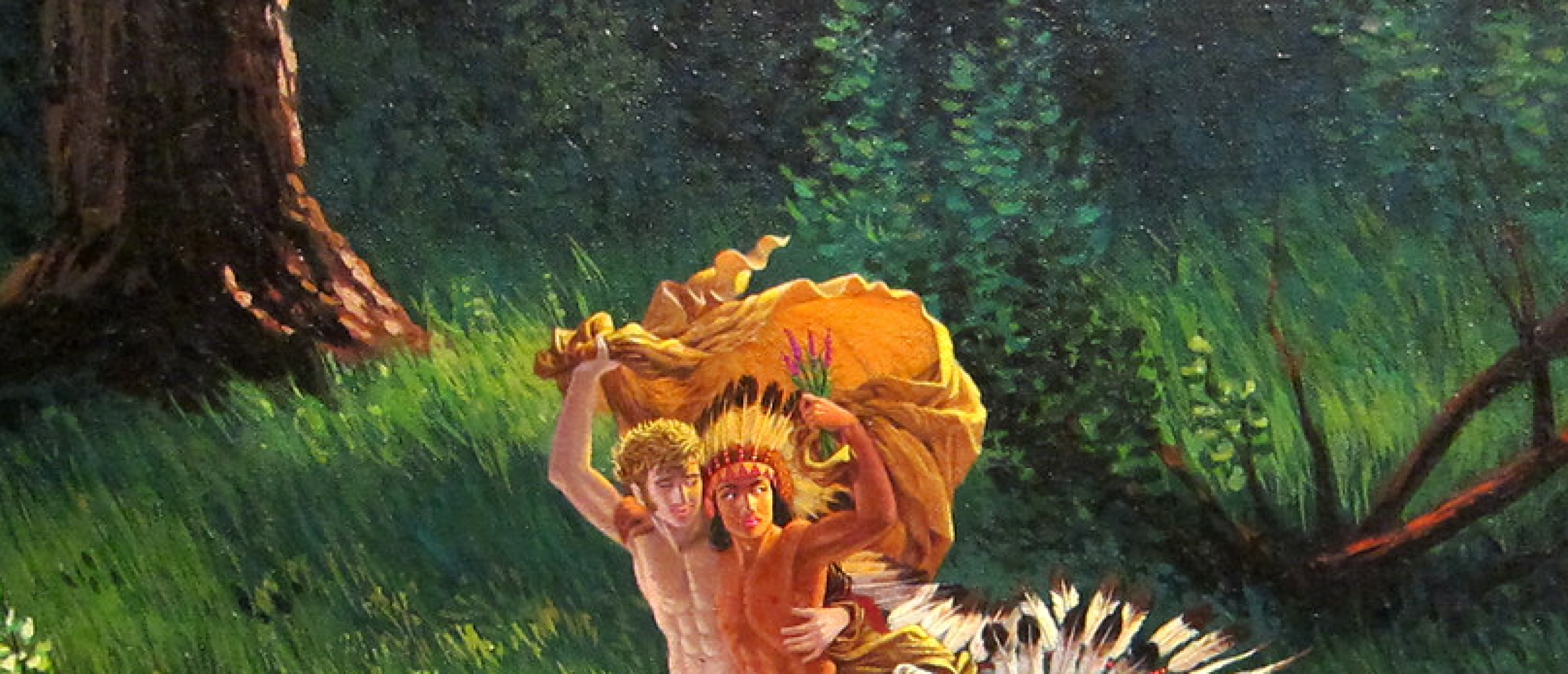 Kent Monkman, from "The Trilogy of St.Thomas", detail from "The Impending Storm", 2004