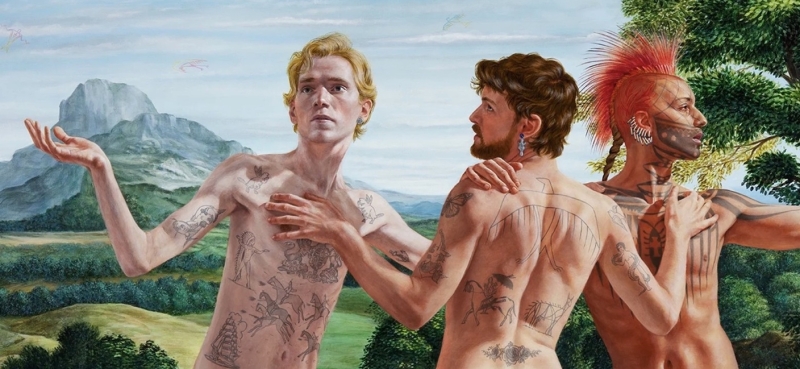 Kent Monkman, Study for Euphrosyne, Aglaia, and Thalia, 2024