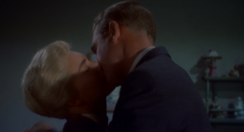 kiss scene in Hitchcock's Vertigo