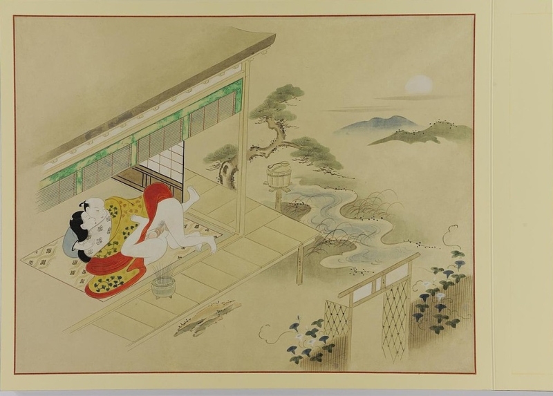 kiyonobu Couple watching a landscape in the moonlight