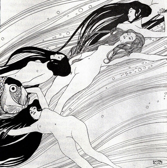 Klimt, Fishblood, illustration for Ver Sacrum