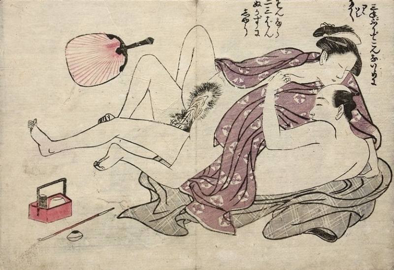 Koban shunga design by Utamaro.