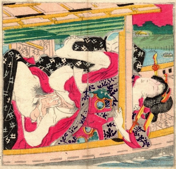 koikawa shozan erotic print boat
