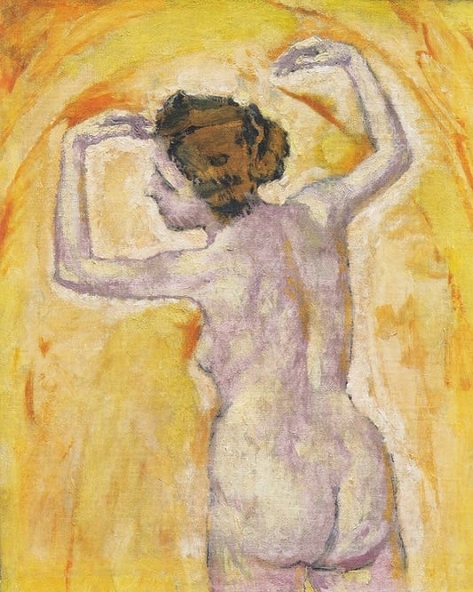 Koloman Moser Rückenakt mit erhobenen Armen / Nude from behind with raised hands