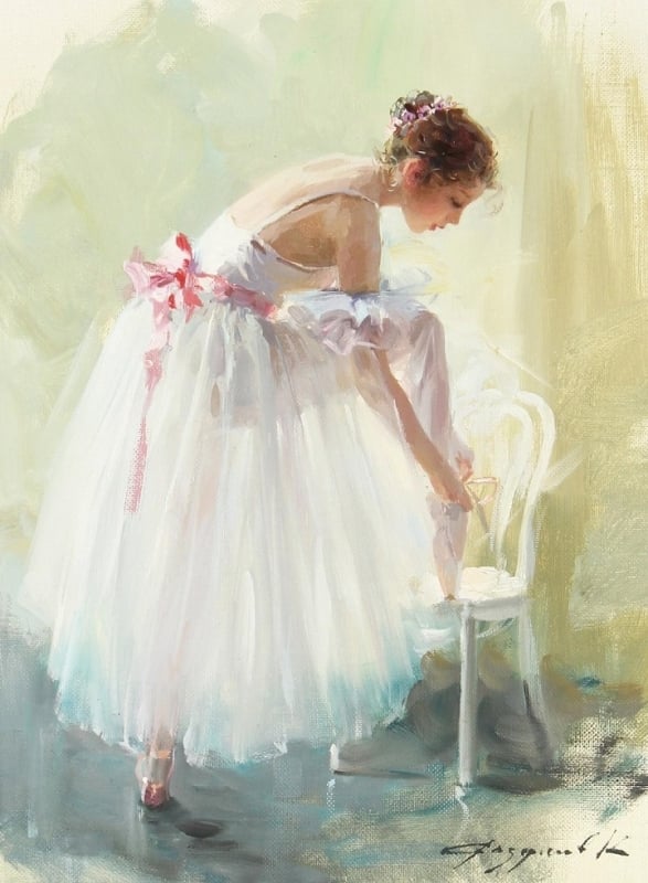 Konstantin Razumov Study of a Ballerina tying her Shoe
