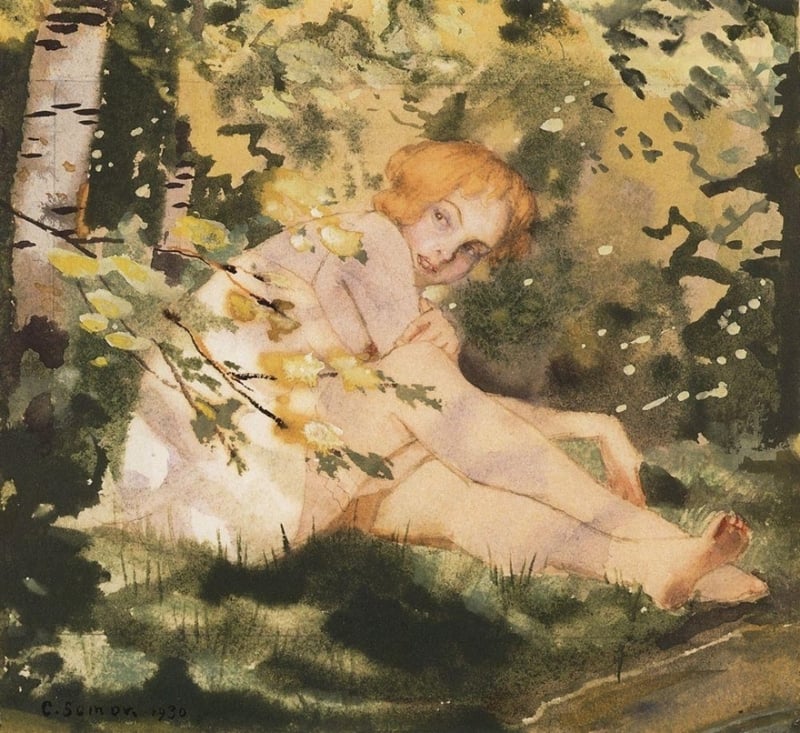 Konstantin Somov, Girl Under the Sun, 1930