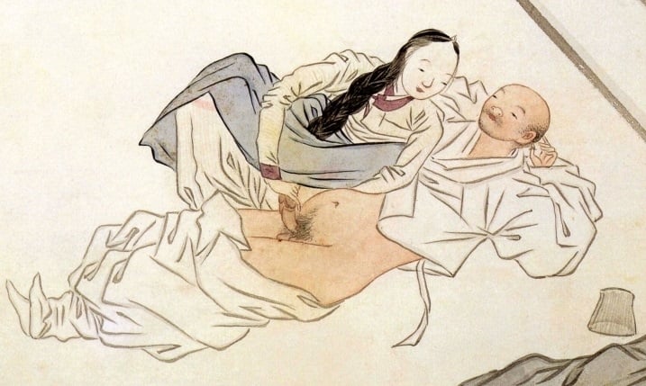 Korean erotic painting Monk with a girl
