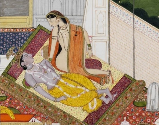 Krishna and Radha after their Night of Passion, 1810-20 (detail)