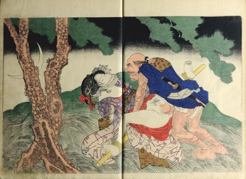 Kunisada Four Seasons Rape in the forest