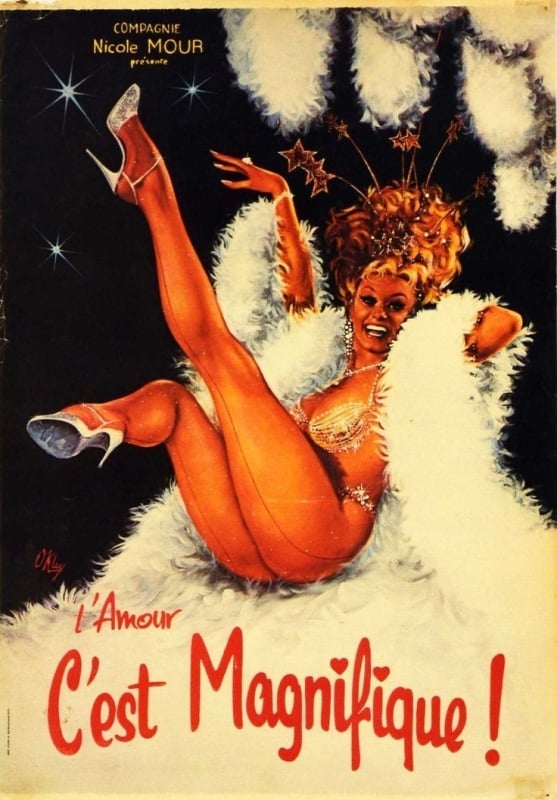 L'Amour C'est Magnifique (1960s), Cabaret Poster, OKley, Pierre Gilardeau