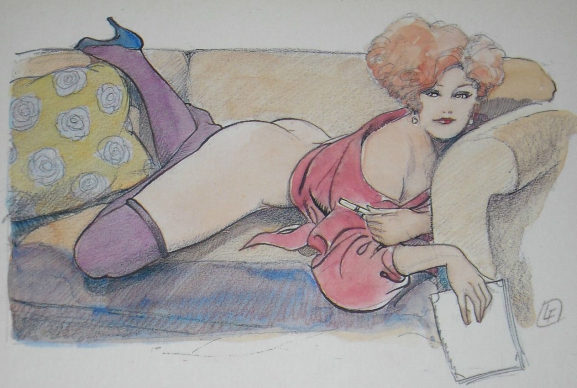 Leone Frollo reclining semi nude