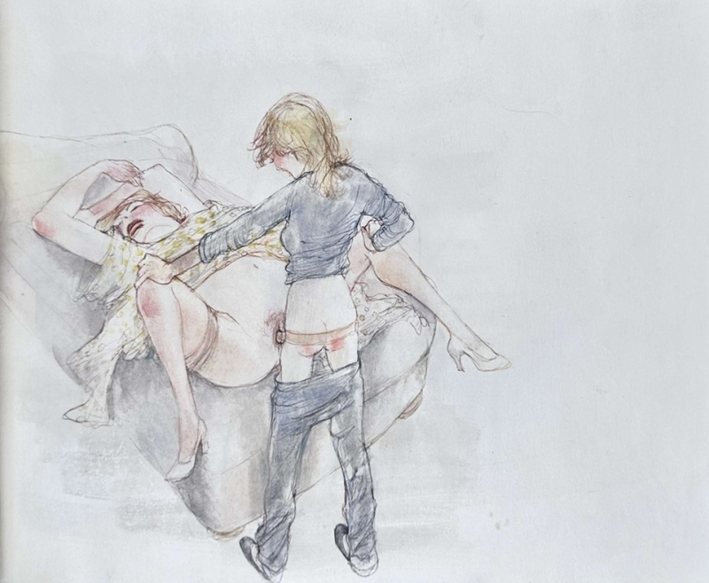 lesbian sex with strap-on dildo by Otto Rudolph Schatz
