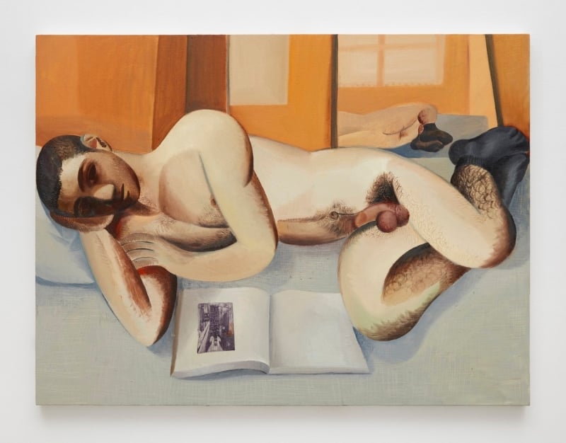 Louis Fratino, Man, book, mirror, 2020 Louis Fratino, Man, book, mirror, 2020
