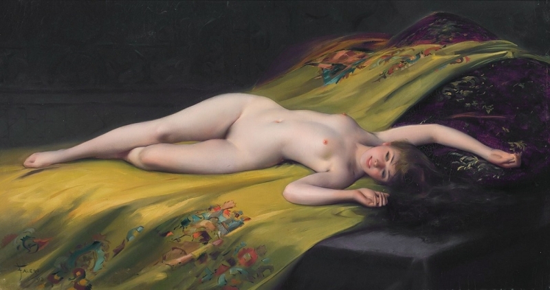 Luis Ricardo Falero Reclining Nude