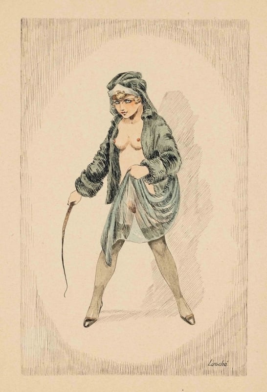 lusché semi nude girl with whip