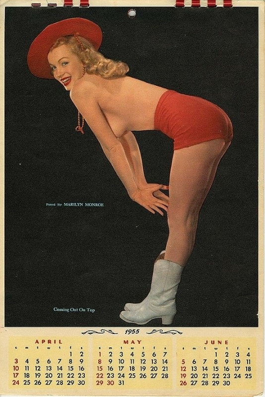 Marilyn Monroe, Coming Out On Top, pin-up calendar page, 1955. Photo by Laszlo Willinger, 1948