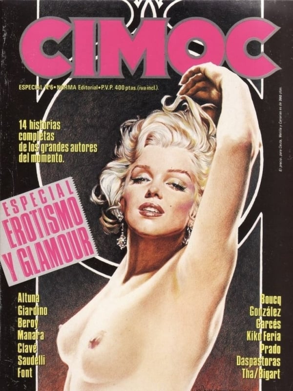 Marilyn Monroe featured on CIMOC Magazine Cover, Especial No 6. Erotismo Y Glamour, 1970