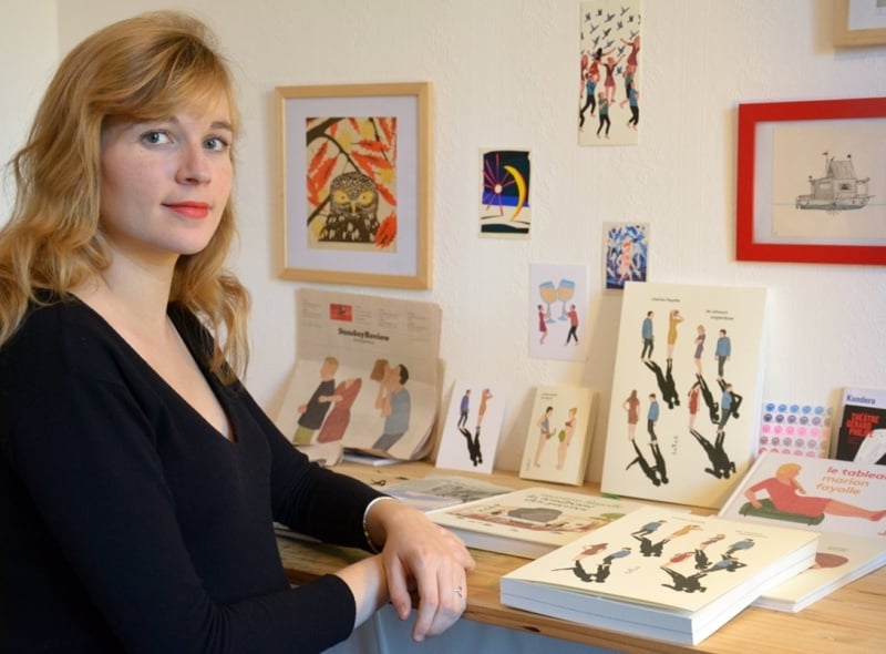 Marion Fayolle with her books