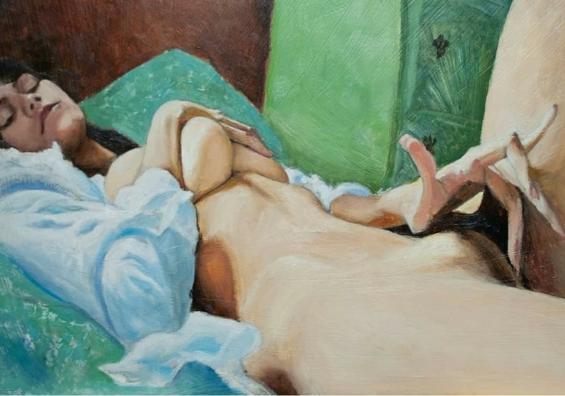 masturbating girl by Alex Brock