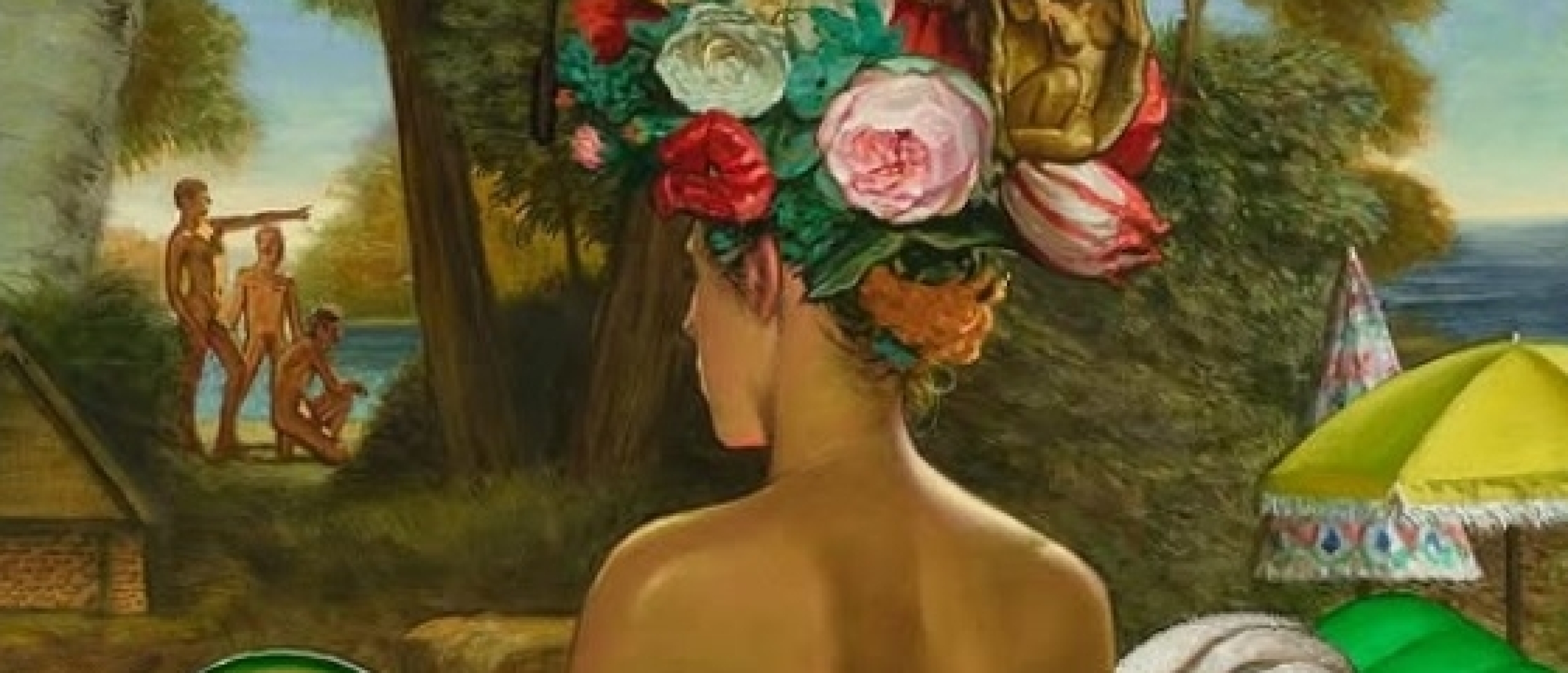 Matt Hansel, View From The Riverbank, 2024, oil and flesh paint on linen