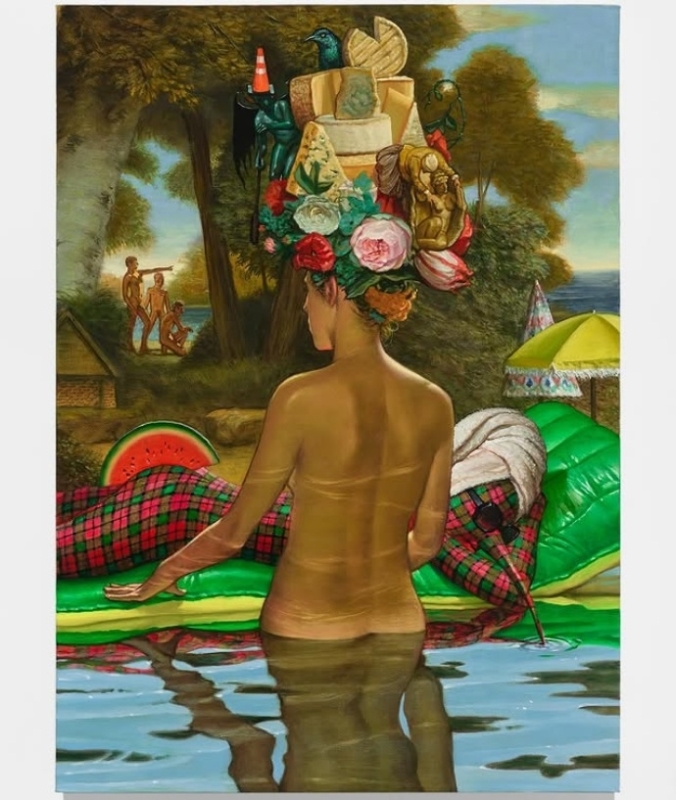 Matt Hansel, View From The Riverbank, 2024, oil and flesh paint on linen Matt Hansel, View From The Riverbank, 2024, oil and flesh paint on linen