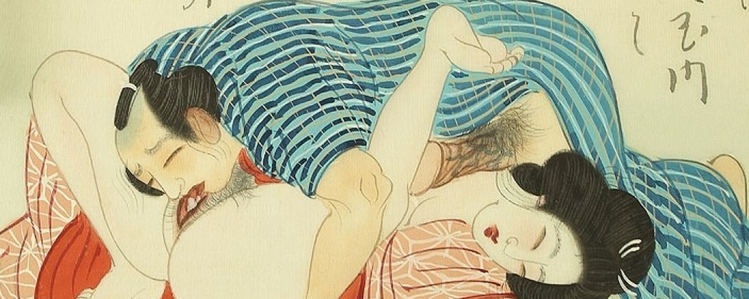 Delicate Meiji Shunga Scroll Displaying a Disarming Sensual Cheerfulness