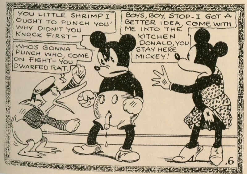 'Mickey Mouse in the flood', sexually explicit comics 'Tijuana bible' 1940s