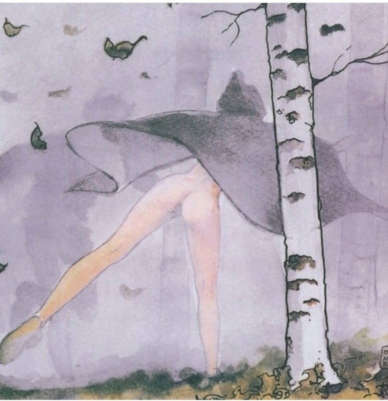 milo manara nude girl in the fog