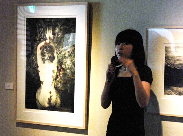 Misako Kobayashi next to her work 'Chronology '