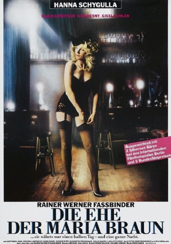 Movie Poster for Die Ehe der Maria Braun (The Marriage of Maria Braun), a pivotal 1979 Fassbinder film starring Hanna Schygulla