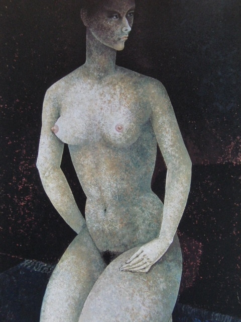nakamura naondo seated nude art