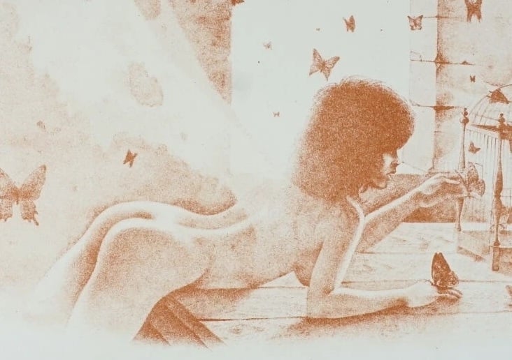 Naked woman in the butterfly cage (detail) Naked woman in the butterfly cage (detail)