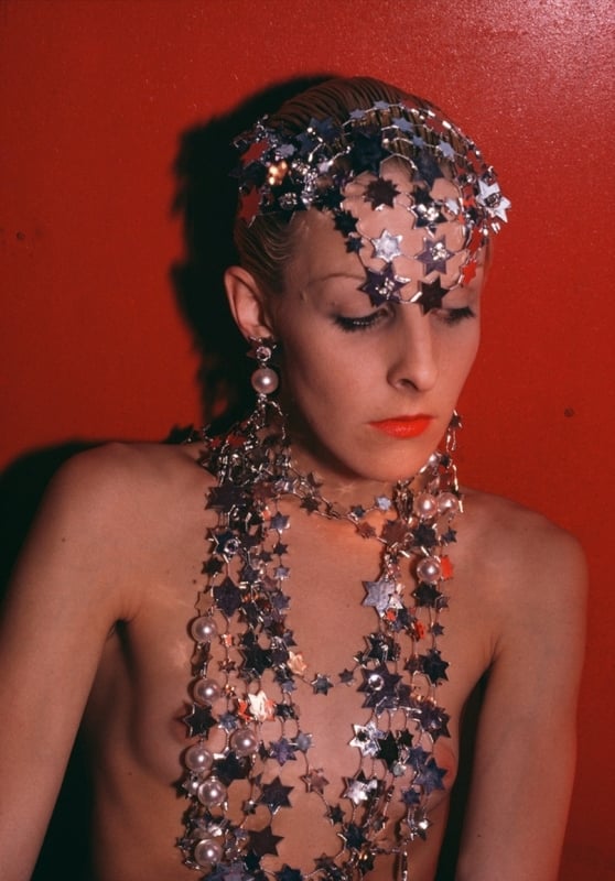 Nan Goldin, Greer modeling jewelry, NYC, 1985. Photography from the series The Other Side