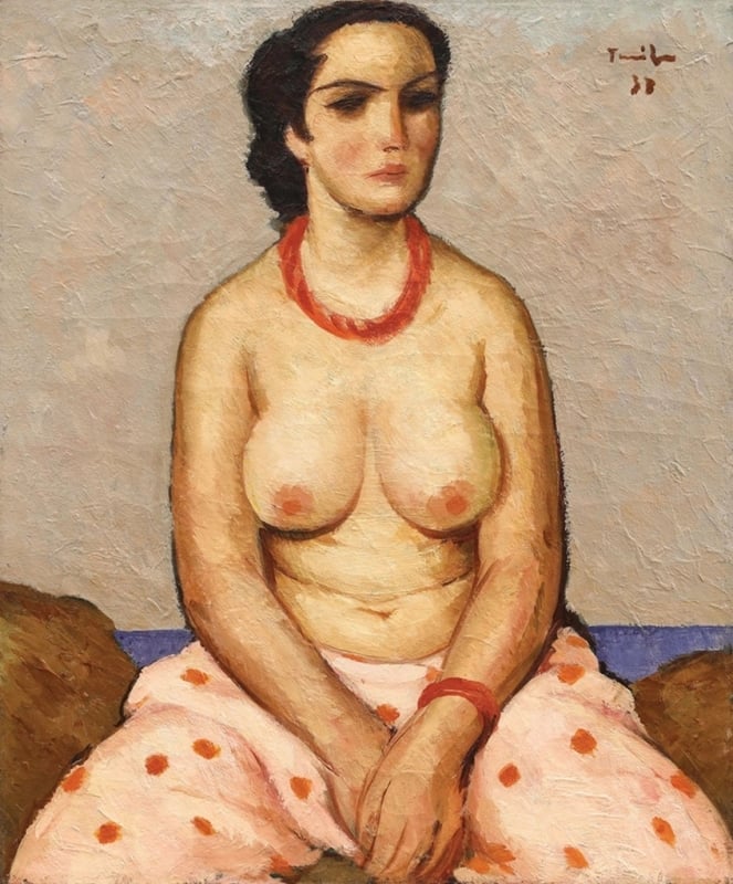 Nicolae Tonitza, Tatar Woman with Pink Sirwals (Abibé), 1933 Nicolae Tonitza, Tatar Woman with Pink Sirwals (Abibé), 1933