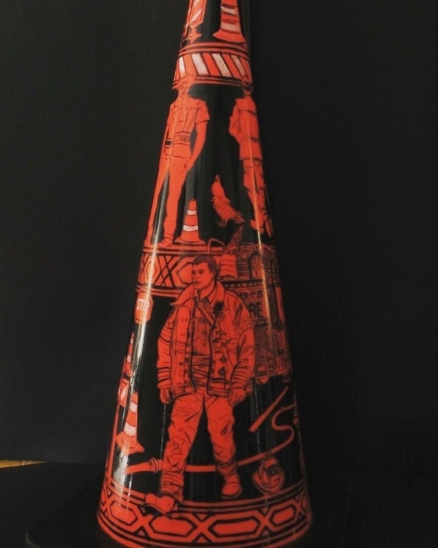 nomikos Traffic cone in style of ancient pottery