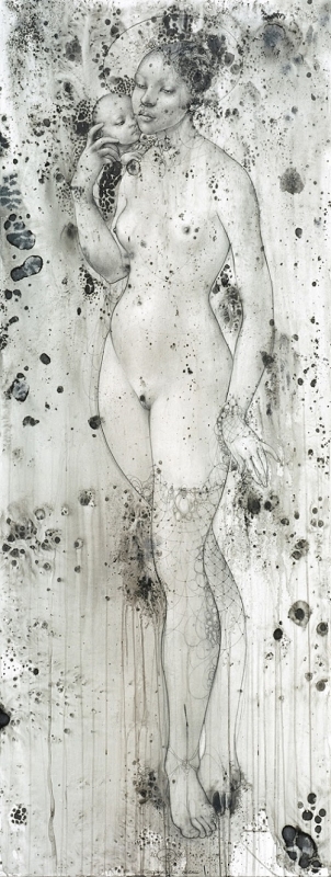 Normunds Braslinš Sketch of a nude with an infant