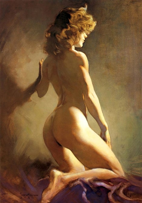 nude from the back frank frazetta