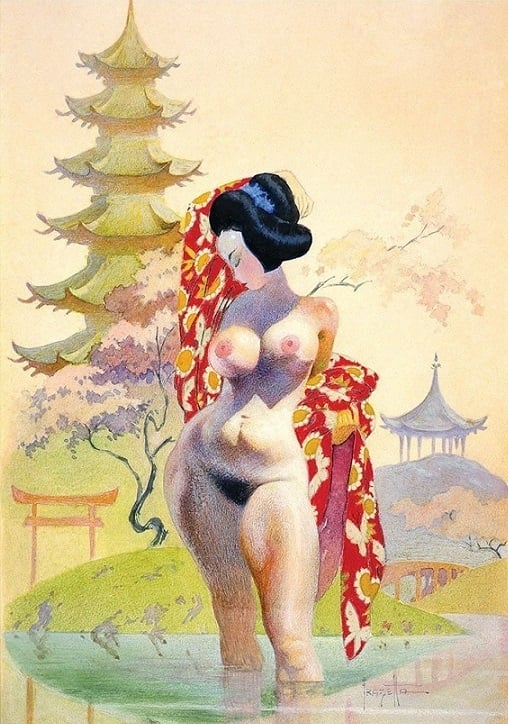 Nude in the moFrank Frazetta Geisha