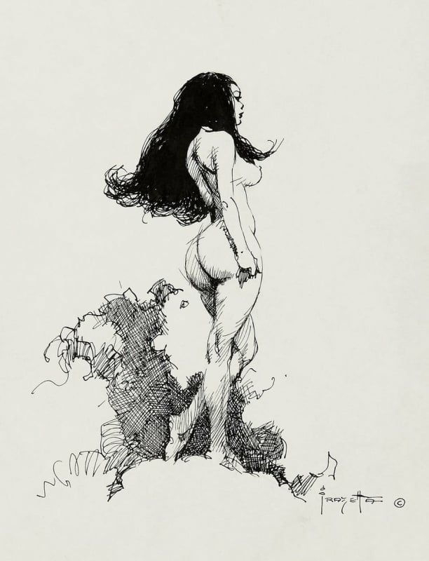 Nude in the moFrank Frazetta sketch