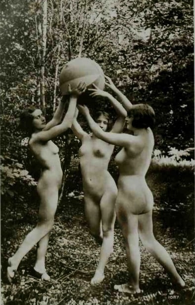 nudes with giant ball