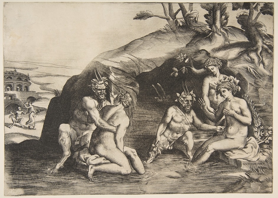 Nymphs and Satyrs bathing