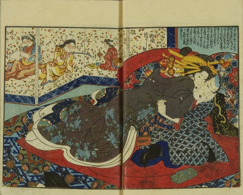 Oiran courtesan and client from Hana-goyomi