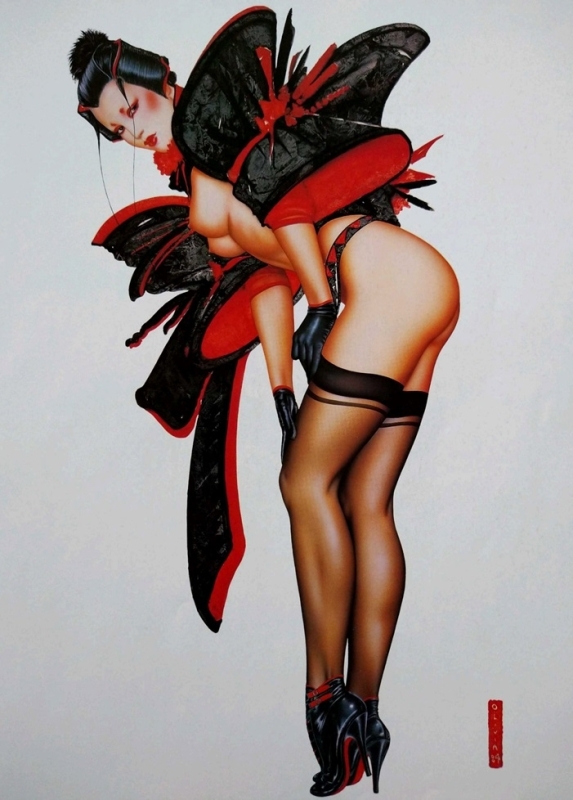 Olivia De Berardinis geisha pin-up