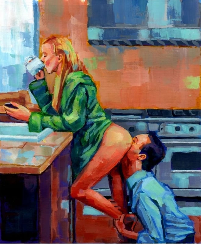 oral sex art by Jon Albar