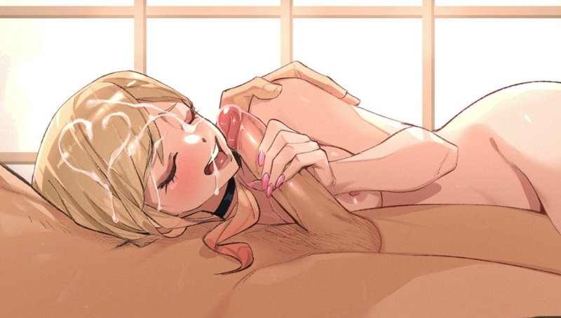 oral sex art by @momdadno