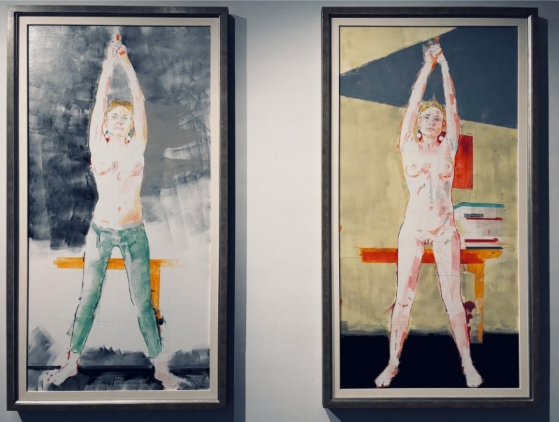 Orange Strap I & II, unfinished, oil on canvas, 120cm x 60cm Orange Strap I & II, unfinished, oil on canvas, 120cm x 60cm