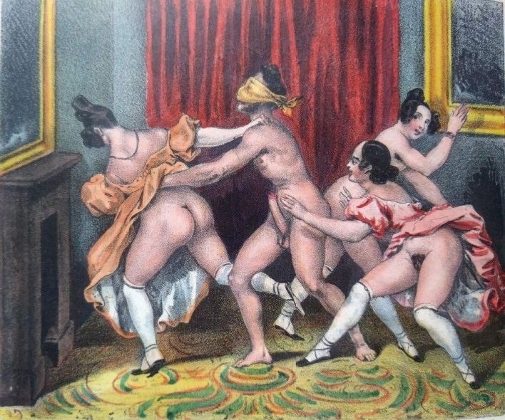 orgies Blind Man's Buff lithograph