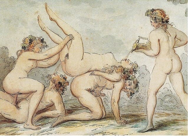 Orgy of the bacchantes (18th century) by Jacques Philippe Caresme