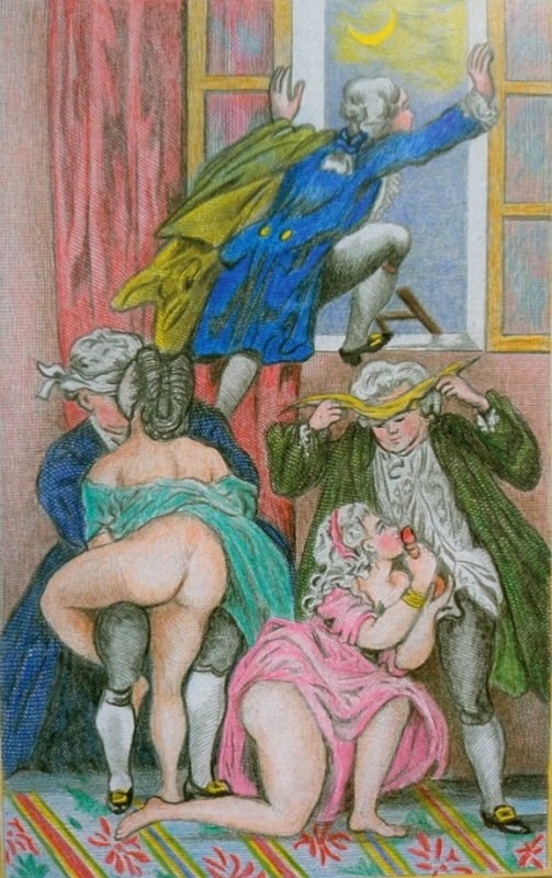 orgy scene Blindman’s Buff, 1830, anonymous